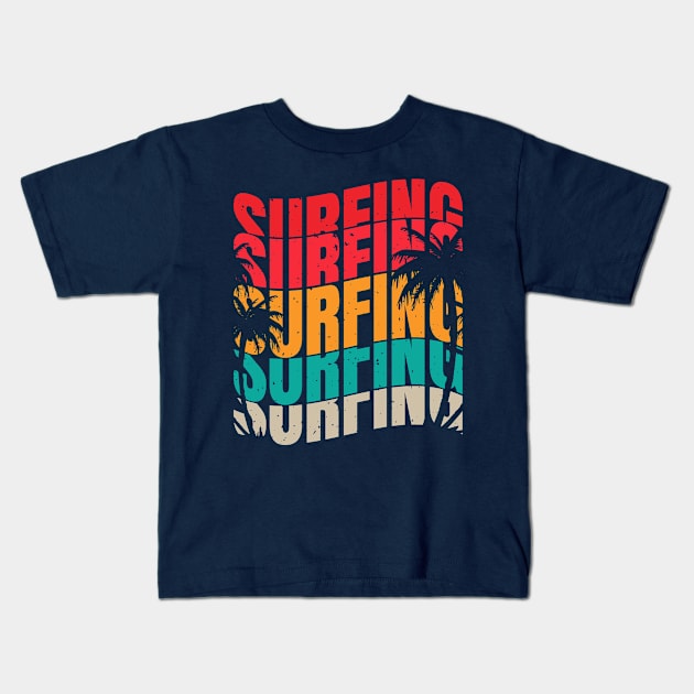 Vintage surf retro surfing Kids T-Shirt by Banned Books Club